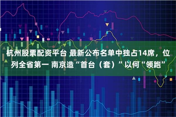 杭州股票配资平台 最新公布名单中独占14席，位列全省第一 南京造“首台（套）”以何“领跑”